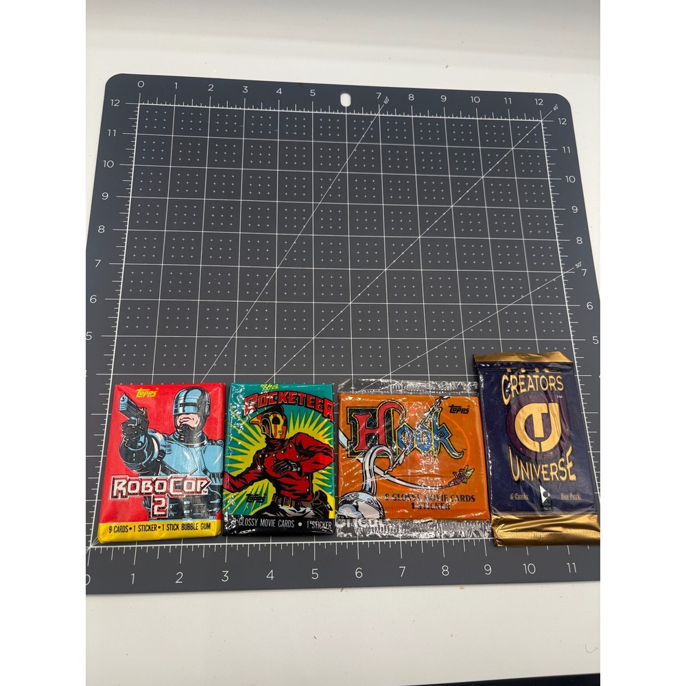 Vintage 1990s‎ Sealed Trading Card Pack Lot Topps Robocop 2 Rocketeer Hook 4pk
